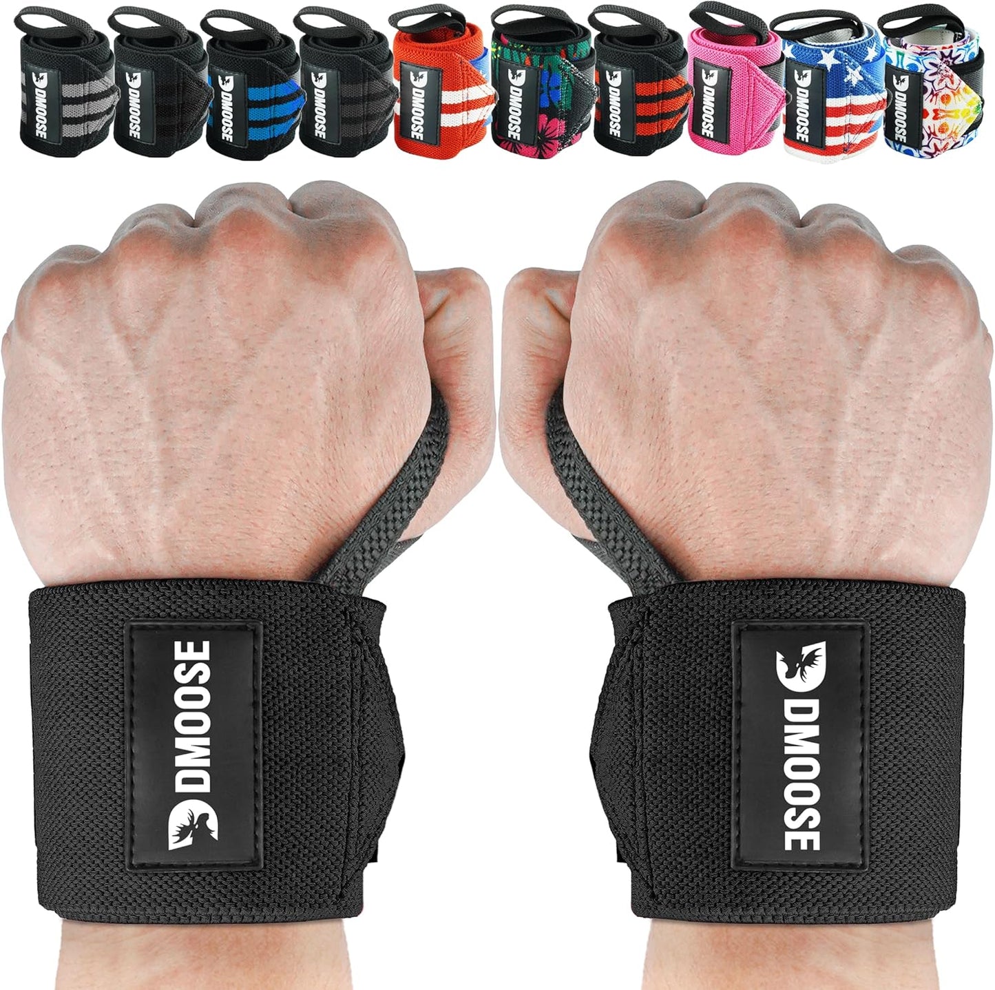 Premium IPL Approved Wrist Wraps for Weightlifting - Ultimate Support for Powerlifting, Bodybuilding & Gym Workouts with Thumb Loops