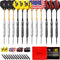 Professional 12-Pack Steel Tip Darts Set - 24g Metal Darts with 20 Stylish Flights & 12 Aluminum Shafts for Elite Gaming