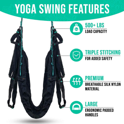 Elevate Your Yoga Practice with the Premium Aerial Hammock - Ultimate Anti-Gravity Flying Sling Kit for Inversion Therapy at Home and Outdoors