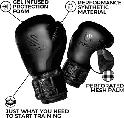 Essential Gel Boxing Gloves for Men & Women, Kickboxing MMA, Muay Thai Gloves and Heavy Bag Training Punching & Sparring