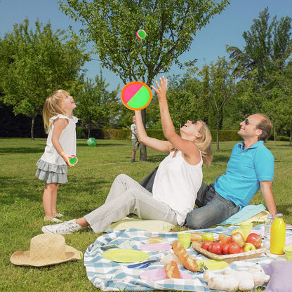 Toss and Catch Game Set for Kids - Fun Outdoor Sports Toy with Paddles and Ball, Perfect Valentine Gift for Beach, Pool, and Yard Activities (Blue+Orange)